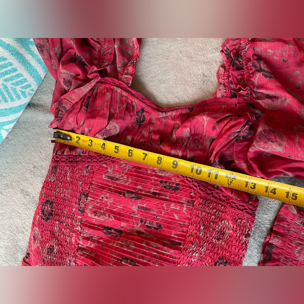 XS/Free people Floral Red Women's Top - Picture 12 of 16